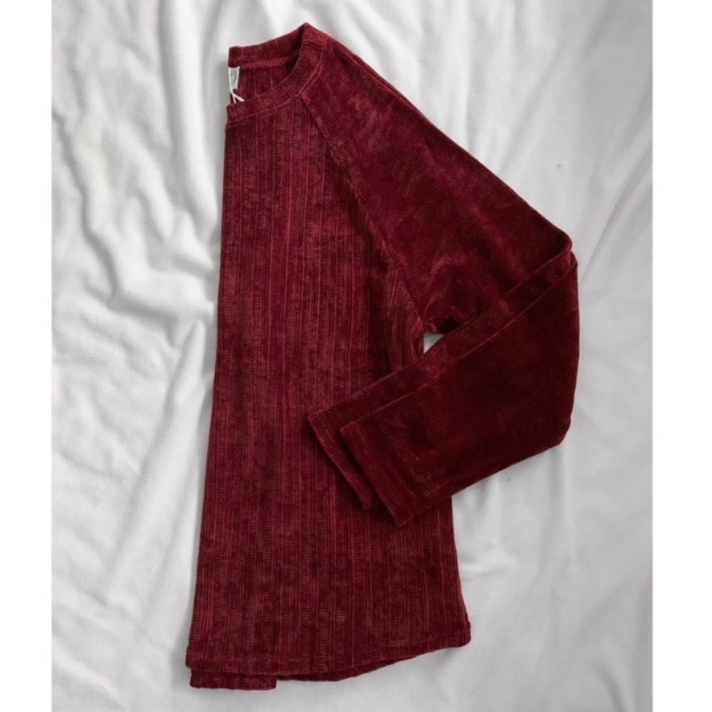 1 left- Red Chenille Long Sleeve Top - Picture 5 of 5